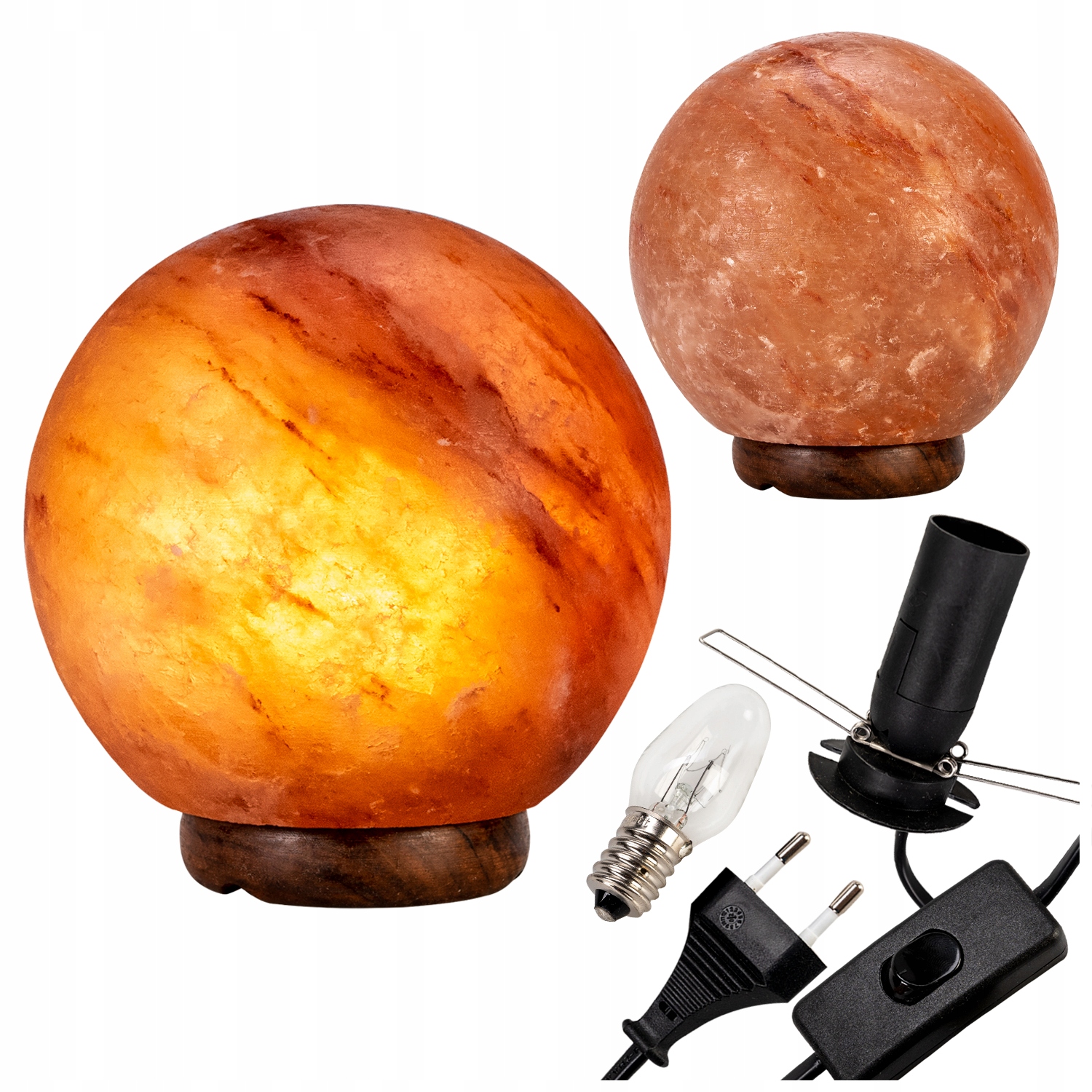 Solná lampa Kula s podstavcem 3-5 kg z Přírodní Himalájské Soli