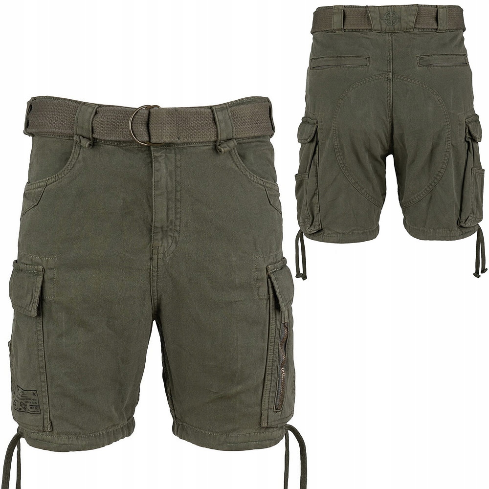 Krátké Kraťasy Cargo Fostex Bavlna Heavy Duty Pásek Olive 3XL