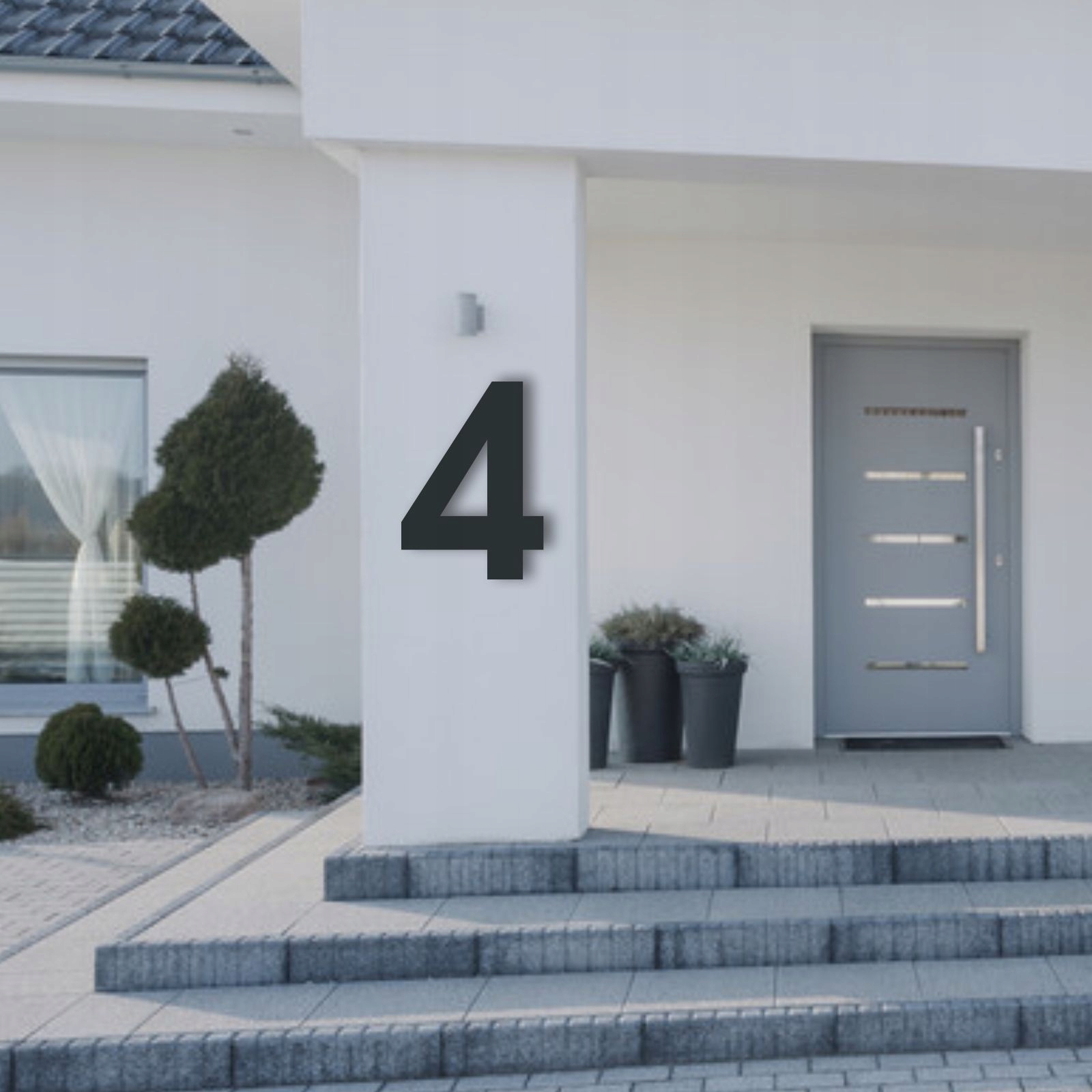 Numer na dom 3D kolor ANTRACYT metal aluminium kompozyt 40 cm budynek biuro