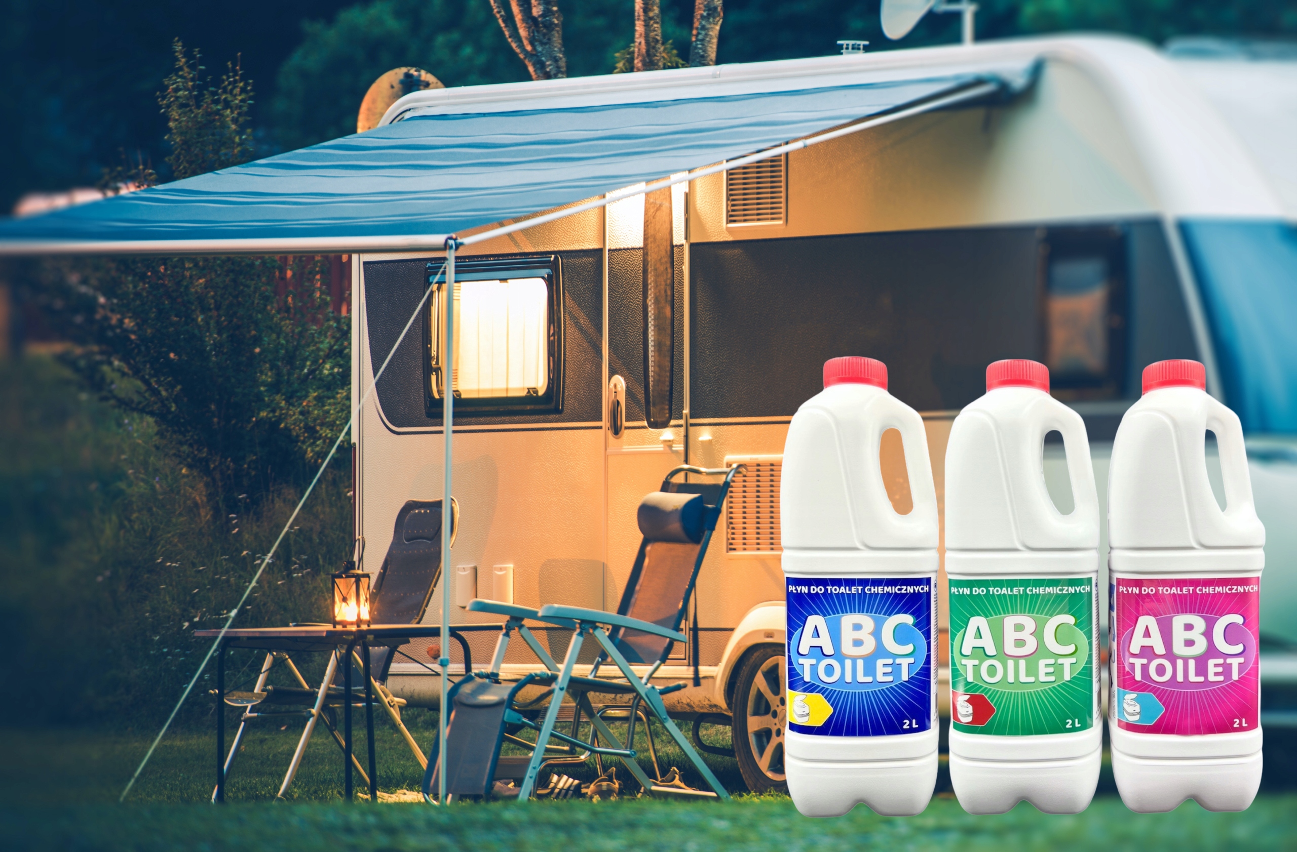 PŁYNY DO TOALET TURYSTYCZNYCH KONCENTRAT ZESTAW 6L ABC TOILET Model ZESTAW
