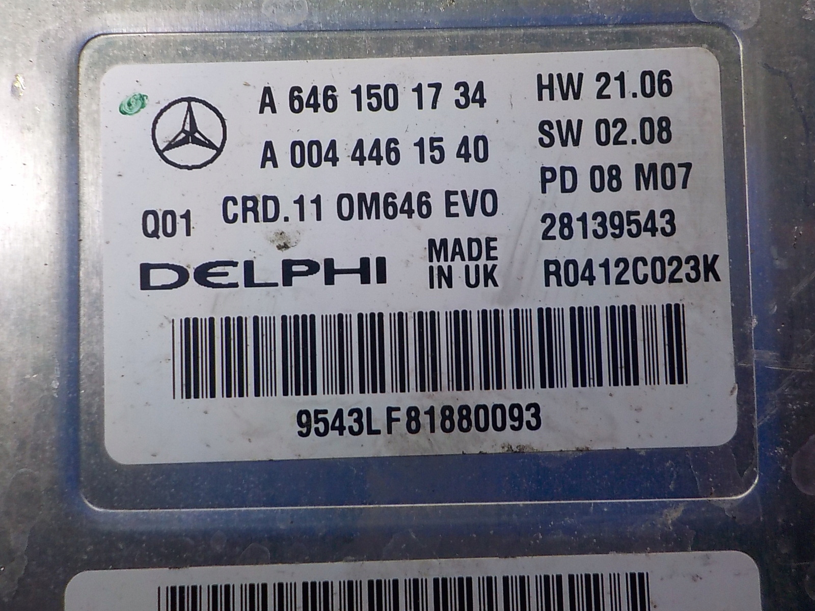 MERCEDES computer control unit A6461501734 A0044461540 MERCEDES OE