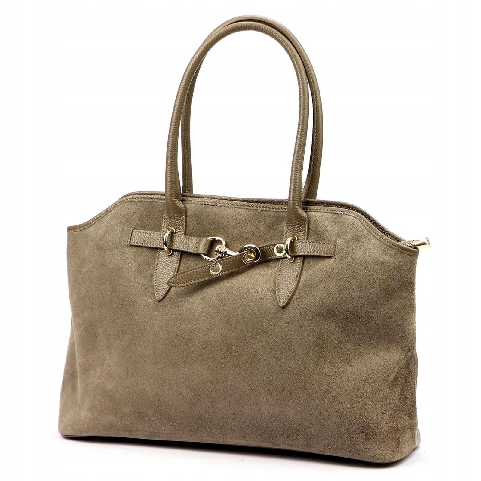 Dámská kabelka shopper kožená taupe přes rameno Luka