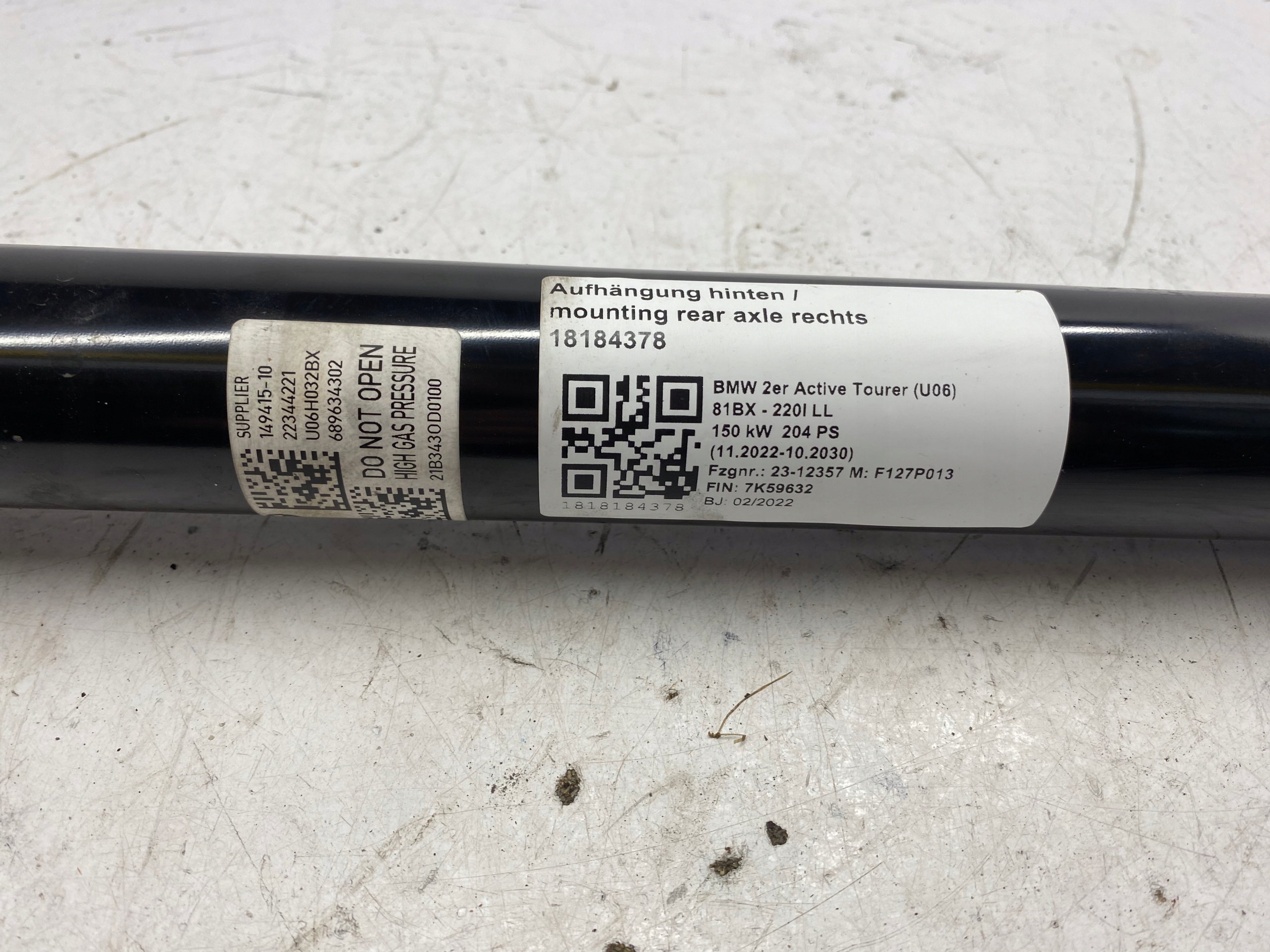 BMW 2 U06 shock absorber rear right 149415-10