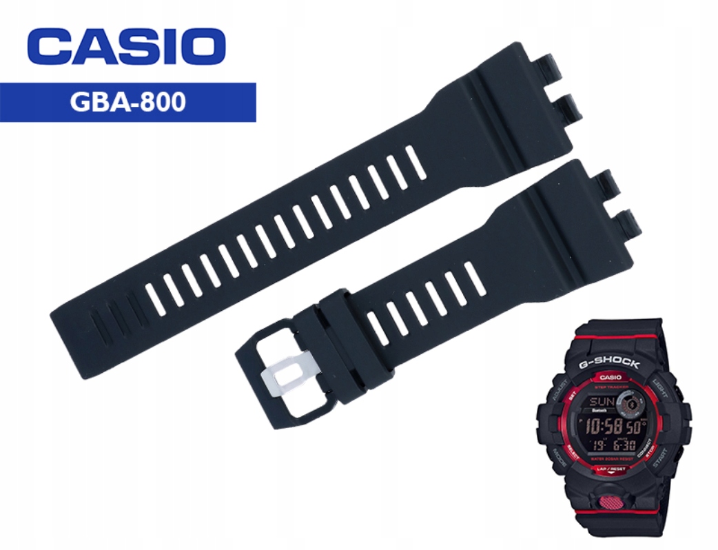 Pasek+bezel Pro Casio GBD-800 černý Originál Teleskopický Set