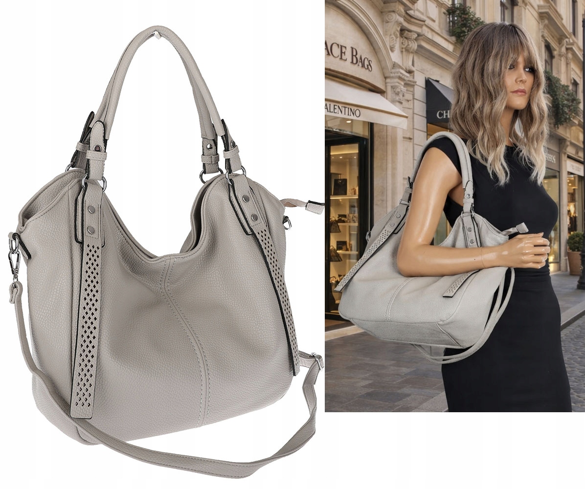 Dámská shopper kabelka přes rameno prostorná přes rameno LH6004 Šedá