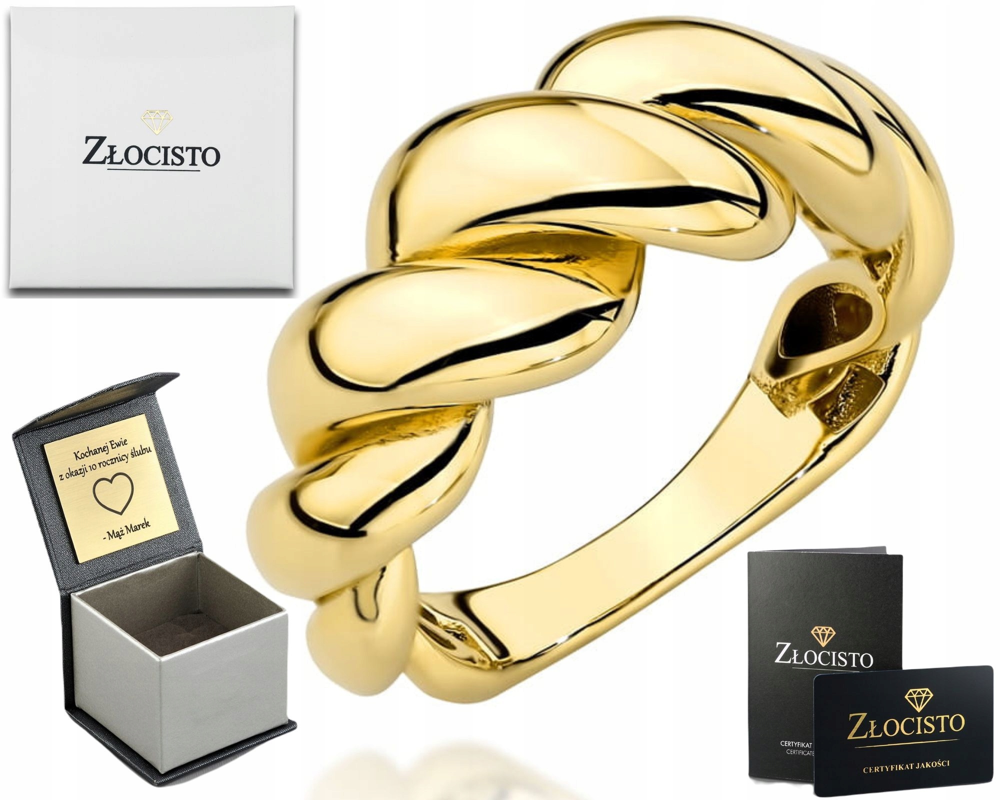 Hladký Prstýnek , Brazílský, Vlněný Zlato Ryzost 585, Dárek Gravírování