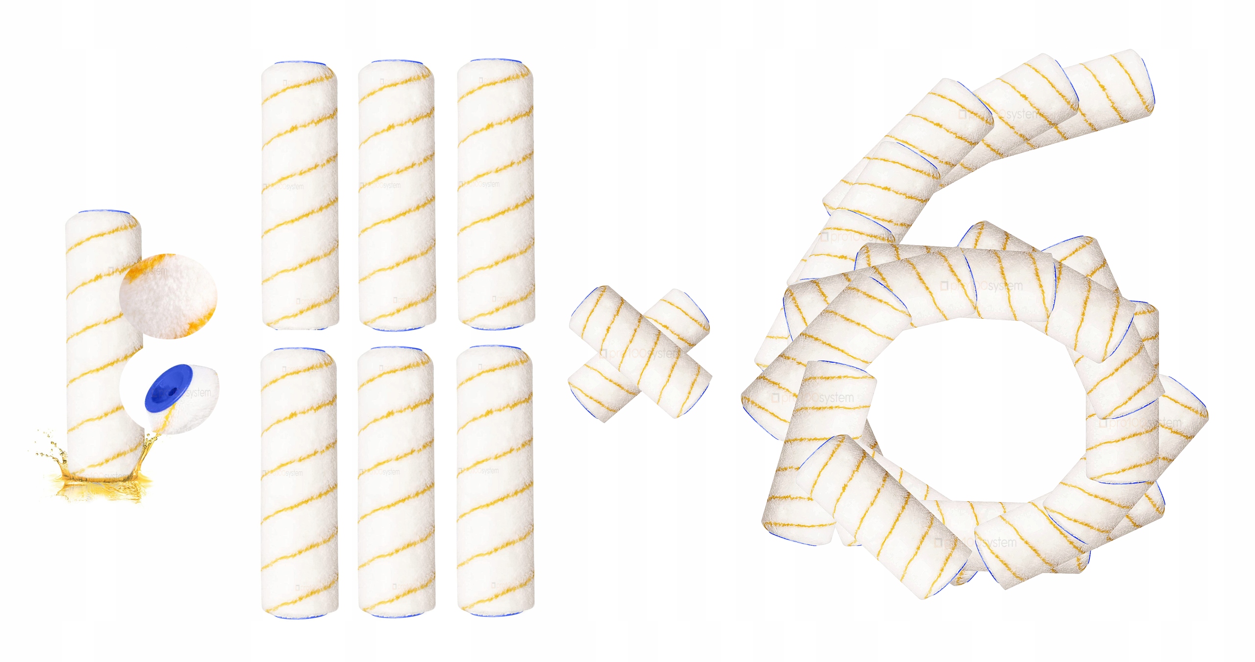 

6szt Wałek Malarski Girpaint 25cm Złota Nić Zapas