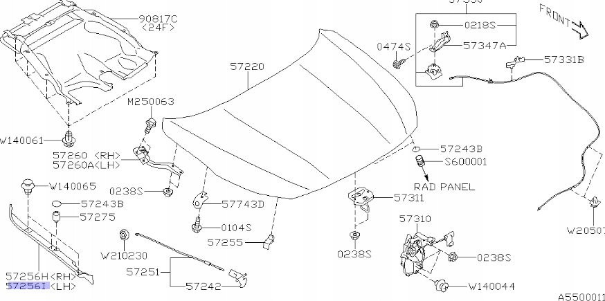 OSLONA BLOTNIKA POD MASKA LEGACY OUTBACK USA 2019
