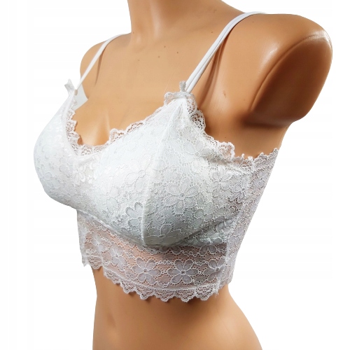 

Bralet Koronkowy Biustonosz Crop Top Z Wkładkami