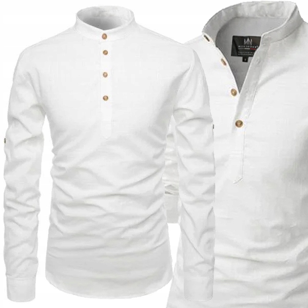 Pánská košile Stójka Casual Denní Lněná Len Bavlněná