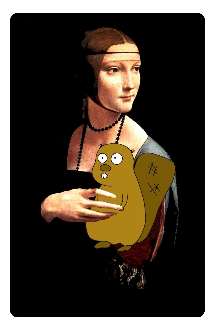 

Magnes na lodówkę Mona Lisa i bóbr