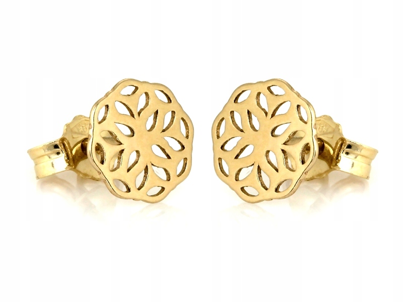 Náušnice ze zlata 585 na tyčinku, stylové od klenotníka jako dárek