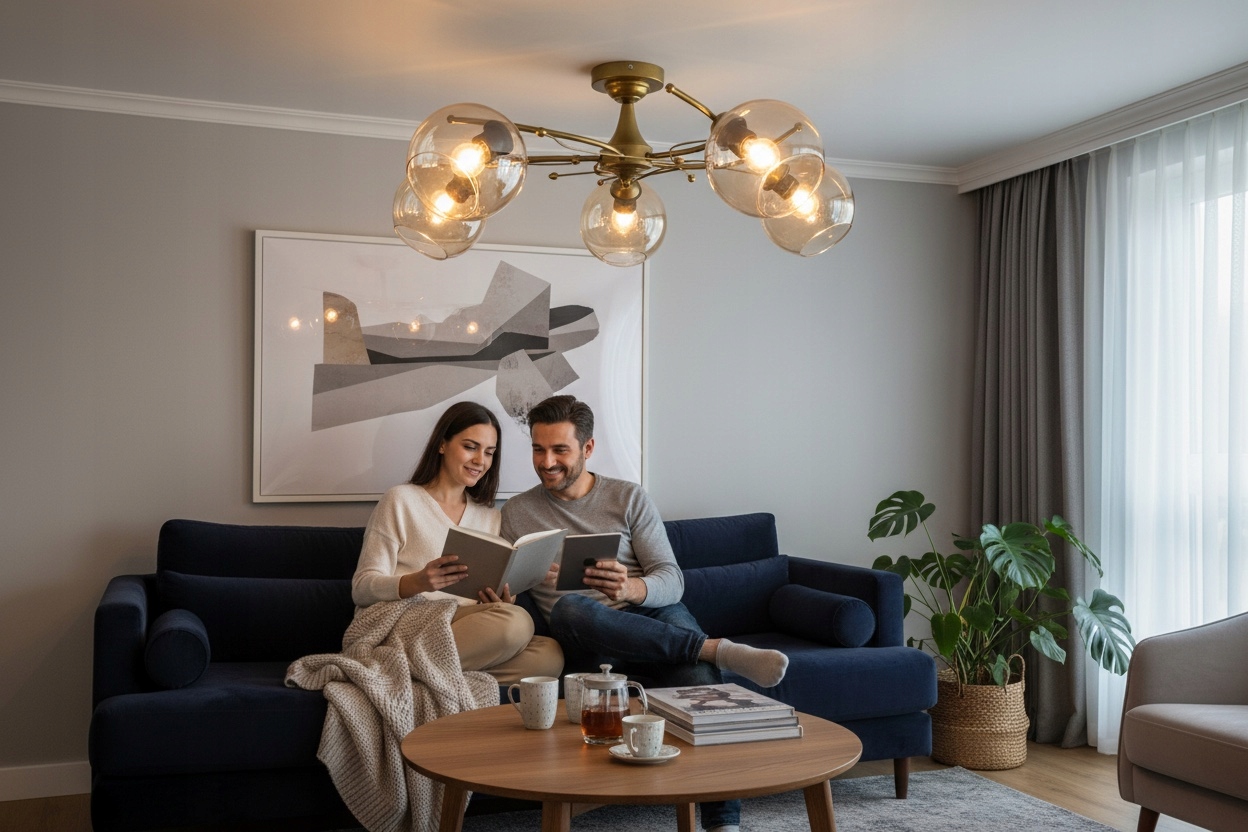 Euro-Lamp Stropná lampa Eliza 5 zlatá, medové tienidlo, otvorená guľa, Výrobca