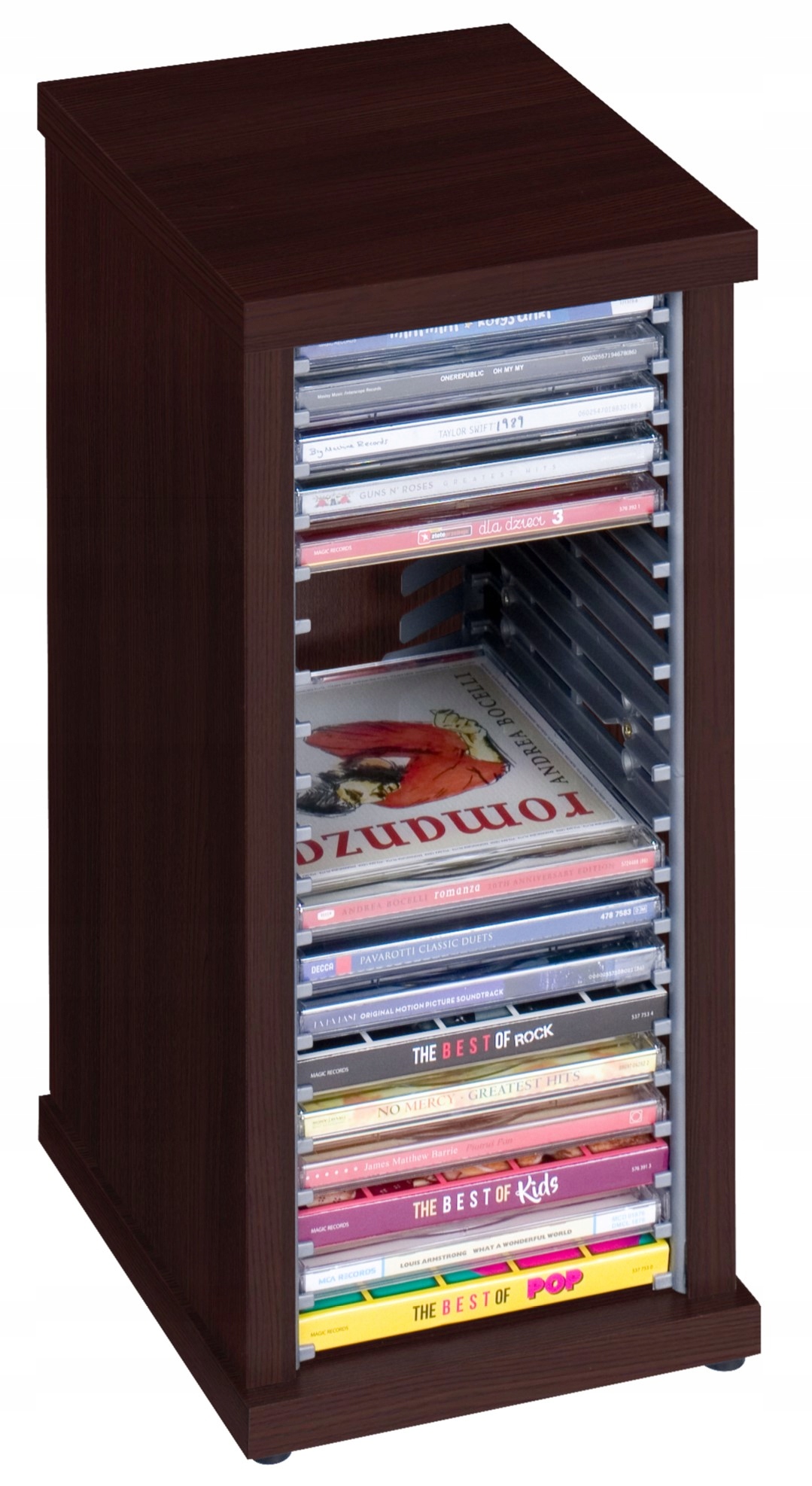 Stojan regál na CD 20 kontejner organizér třídič police box hudba pouzdro