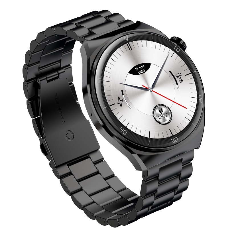 SMARTWATCH GARETT V12 CZARNY STALOWY Kolor czarny