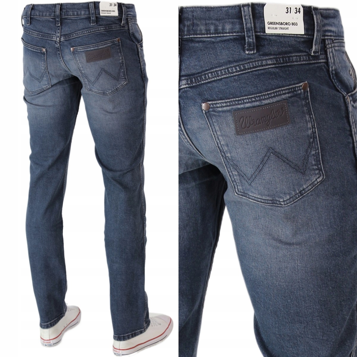 Wrangler Greensboro Jeansy Proste Regular "ocean Storm" W38 L30
