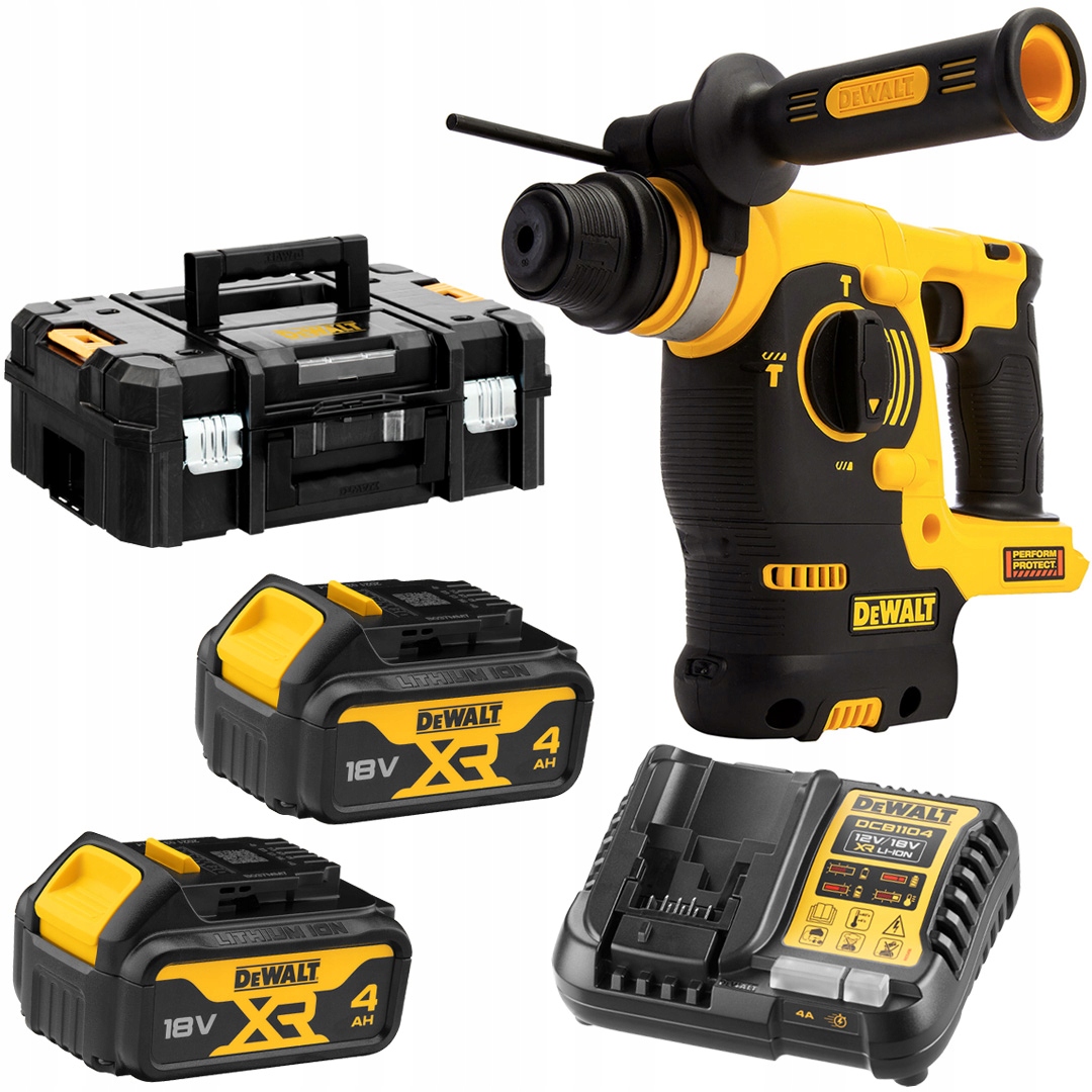 Akumulatorowa młotowiertarka Sds+, 18V, 2.1J, 2x4Ah DeWALT DCH253M2