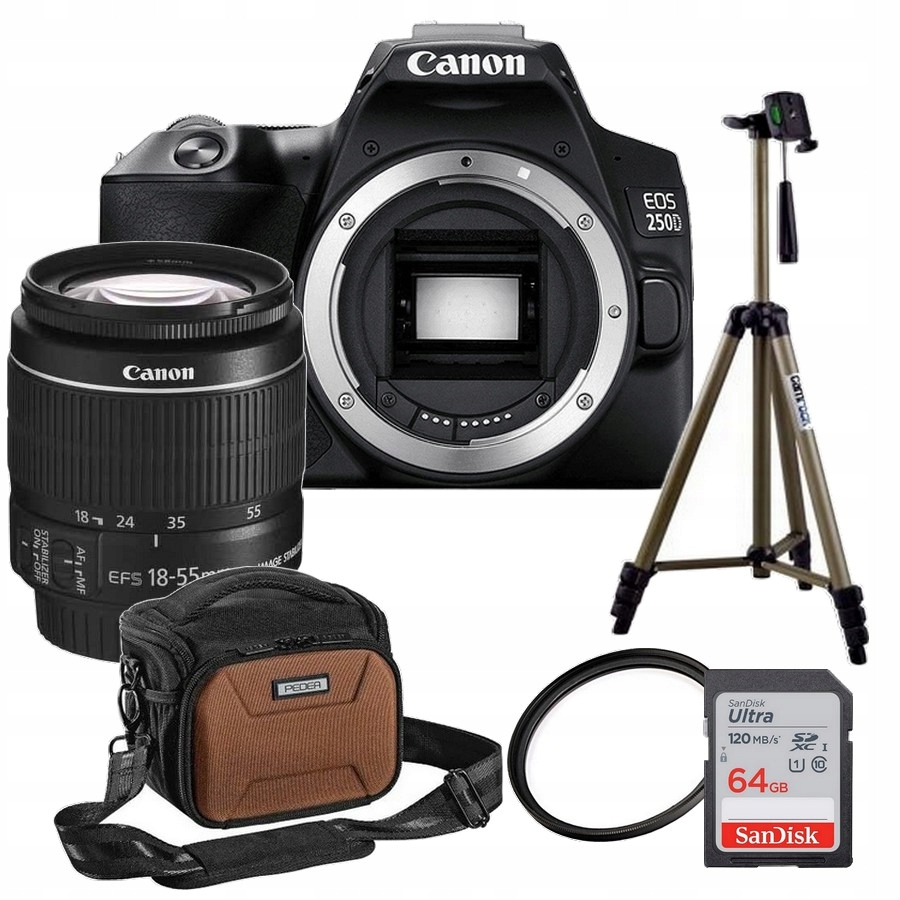 Sada Fotoaparátů Canon 250D 18-55 Is II příslušenství