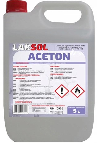 

Aceton Techniczny Rozpuszczalnik Zmywacz 5L