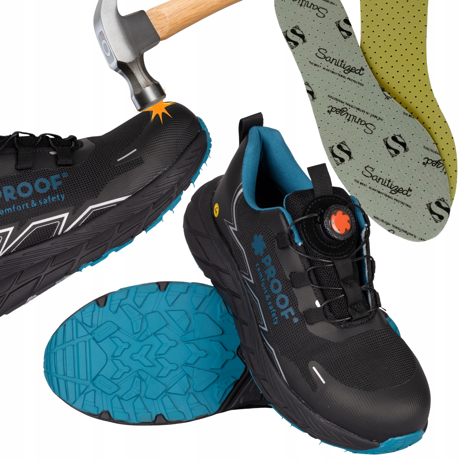 Pracovní Obuv Boa System Pánská Bezpečnostní Polobotky S1 Pl Esd FUSION3 Proof R41