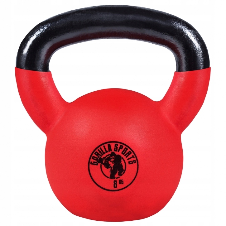 Kettlebell żeliwny gumowany ciężar 8KG kettle kula