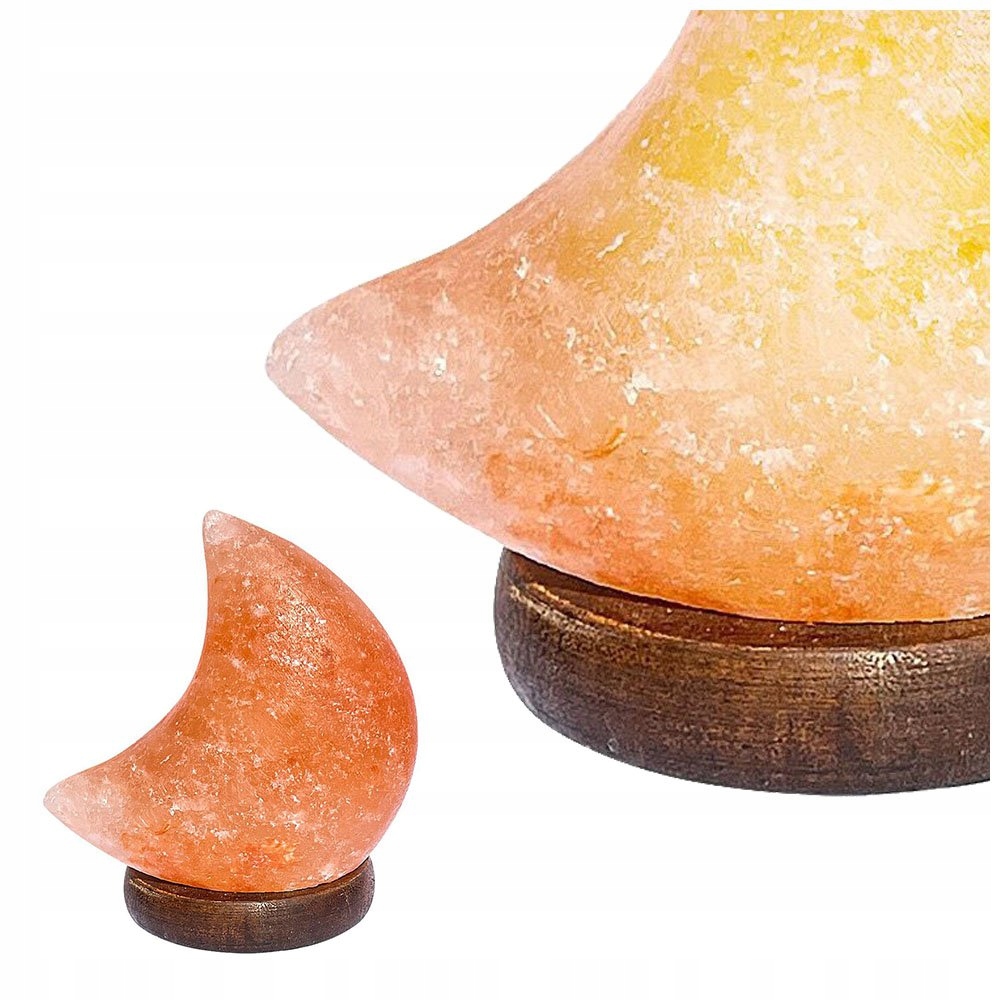 Dekoracyjna lampa stołowa solna księżyc LED