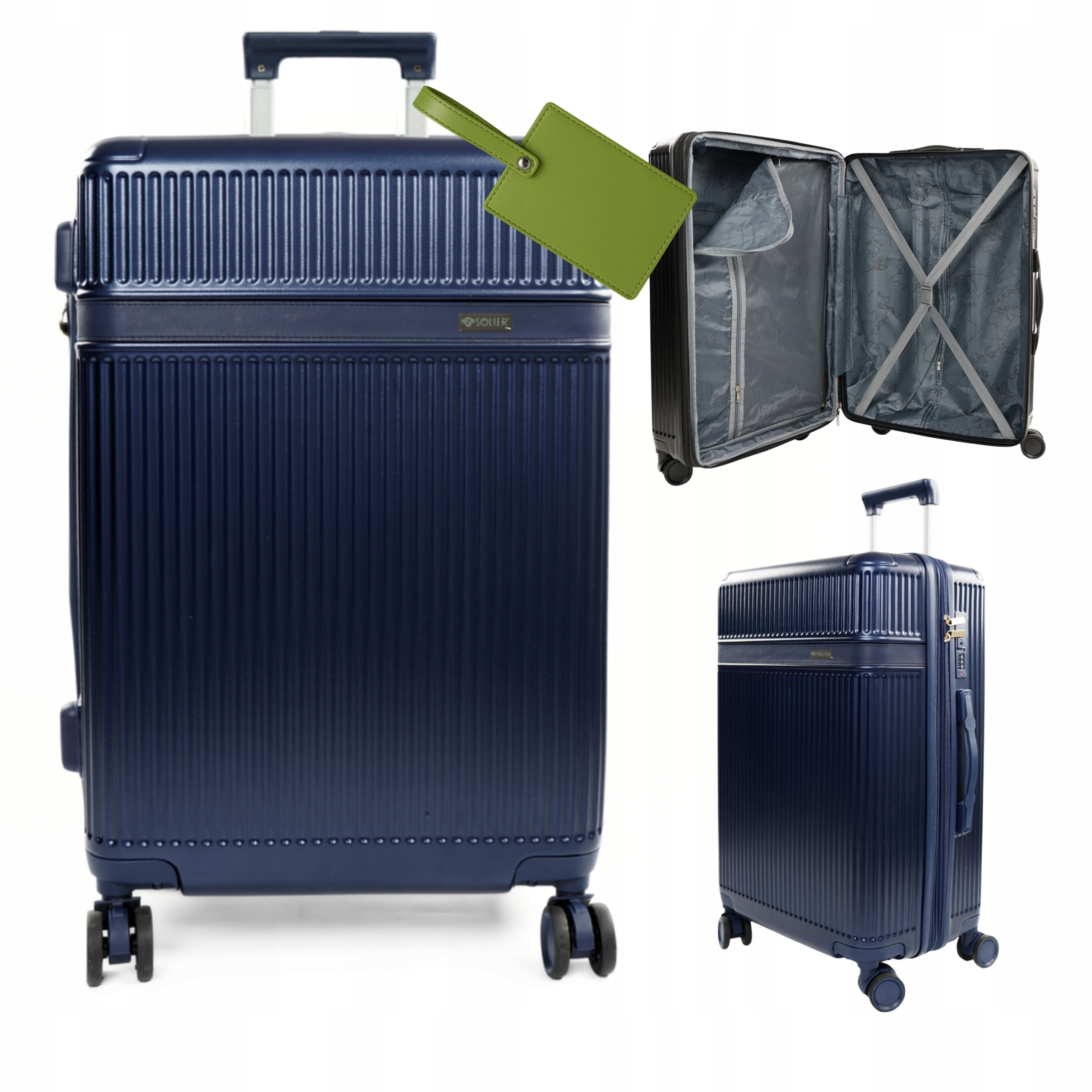 Cestovní kufr na kolečkách na zavazadla Střední 24'' Abs tvrdý Pevný Barvy