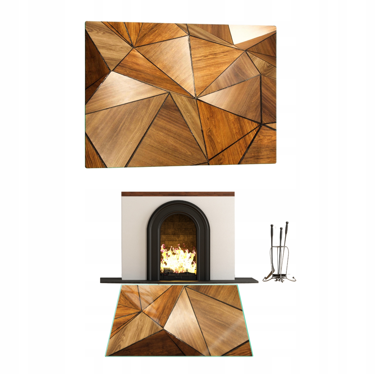 Tvrzené Sklo Pod Krb Sklo Podstavec Rozměr 52x45 cm Grafika Mozaika