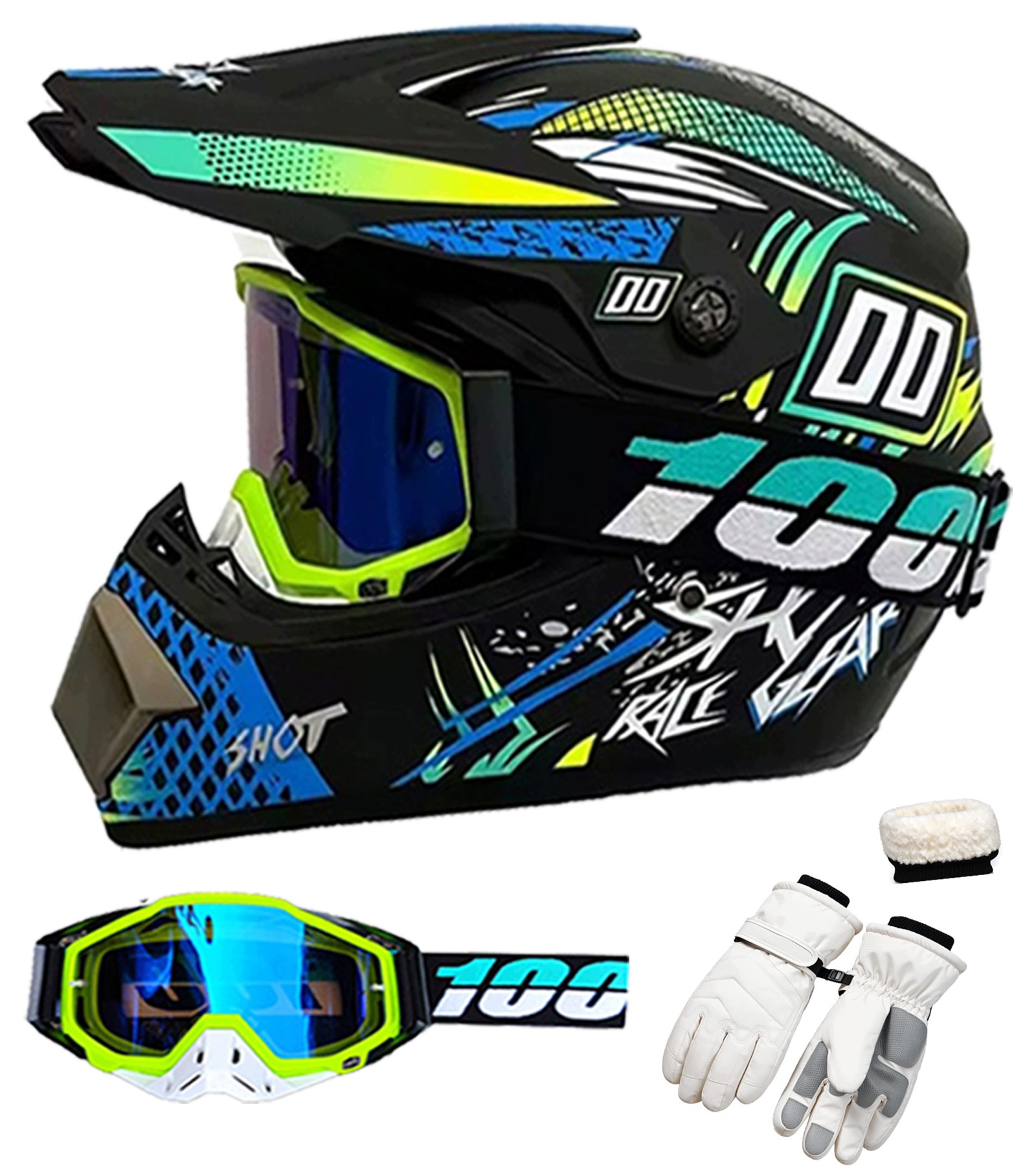 Helma XL Brýle Rukavice L Pro Elektrickou Koloběžku Cross Enduro Quad Bmx