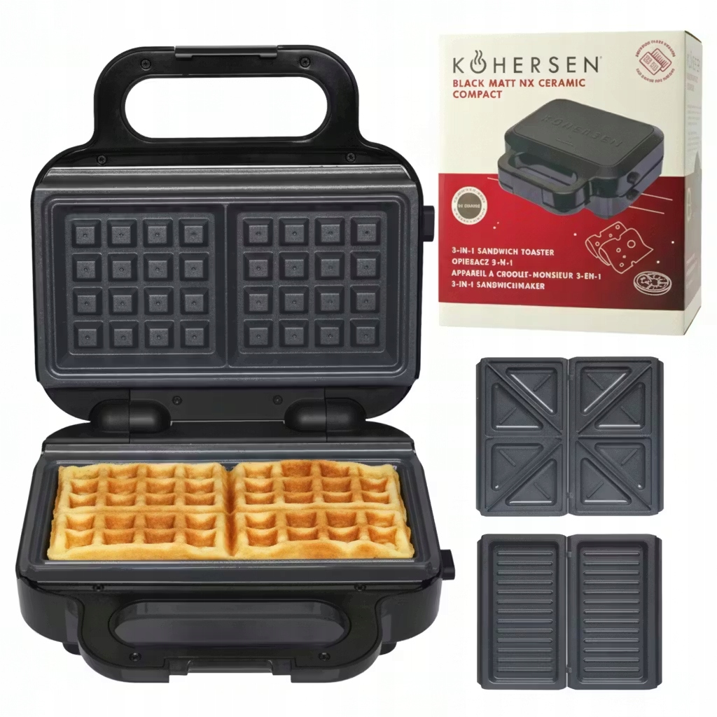 Opiekacz do Kanapek Gofry Panini Ceramiczny Kohersen Nx Ceramic 3w1 Compact