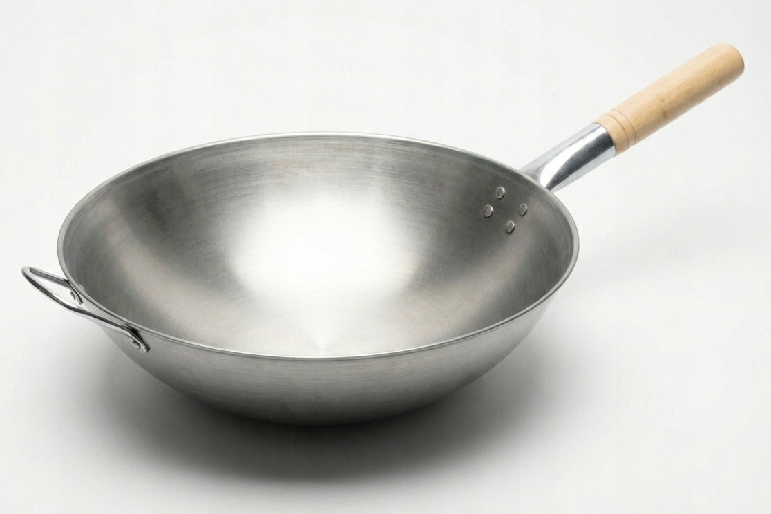 Pánev Wok 36 cm Ocel 1.2 mm Zabalený okraj Kulaté dno Craft Wok