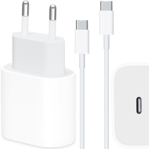 SZYBKA ŁADOWARKA USB-C 20W + KABEL 1M TYP USB-C ZESTAW