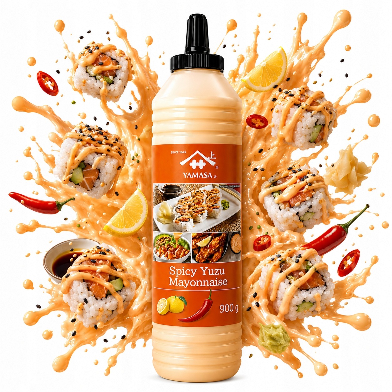 Fűszeres majonézes szósz Yuzu Yamasa Spicy Mayonnaise 900g Prémium Chili
