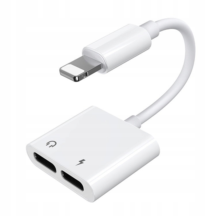 Adapter przejściówka rozdzielacz słuchawkowy iPhone Lightning 2x Lightnin