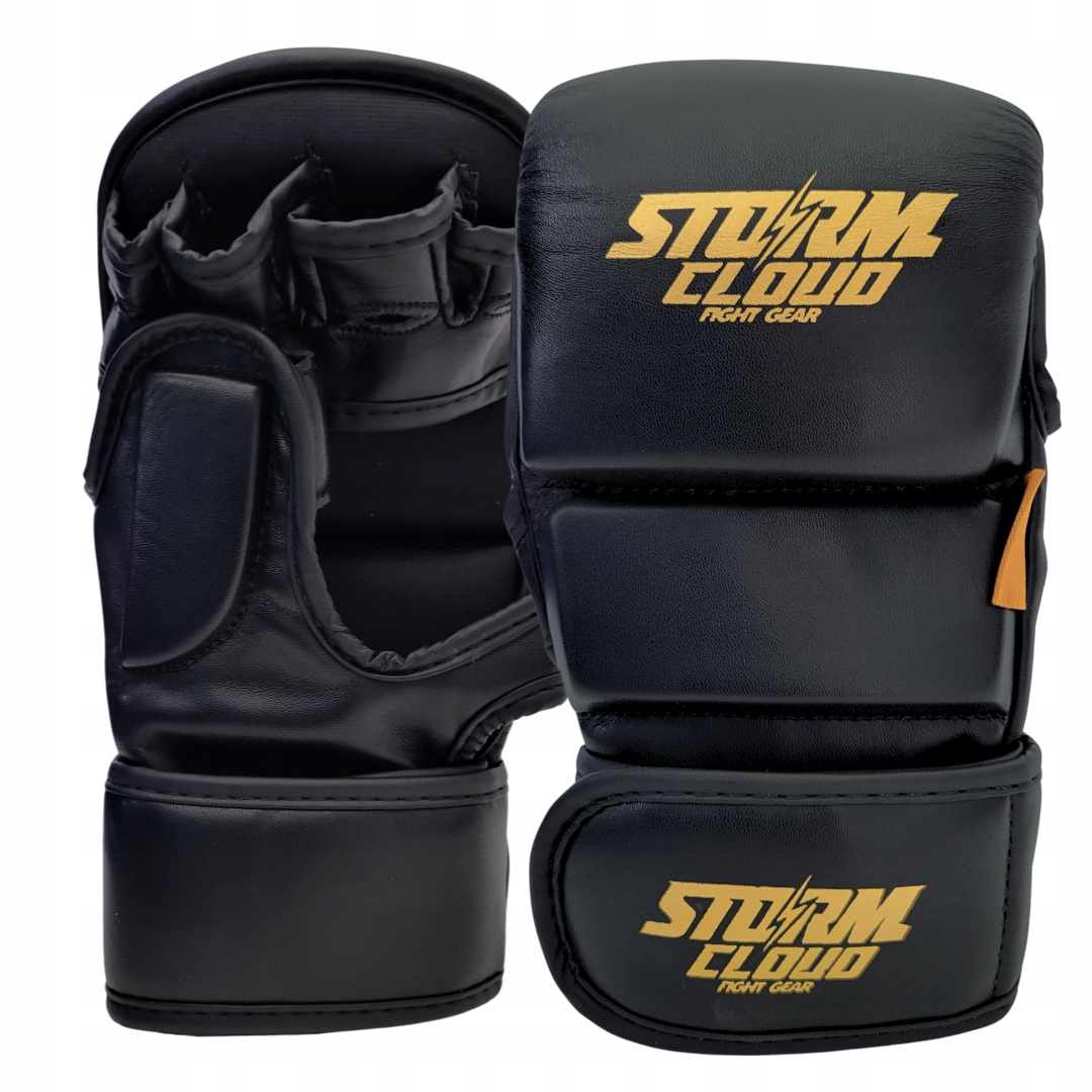 StormCloud Rękawice MMA Sparingowe 7oz Rookie Czarne/Złote M/L