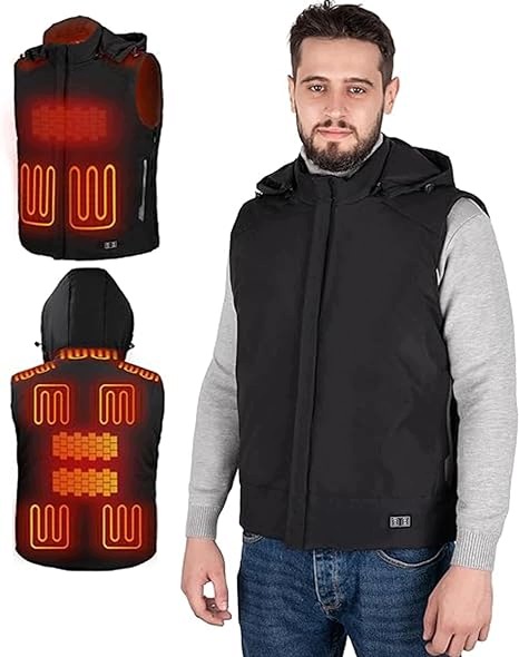 Podgrzewana kamizelka męska 2 XL z kapturem 5 V Usb