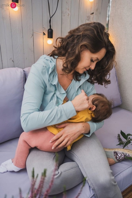 Kojící halenka Milky Waves Milk&Love mátová, pohodlná