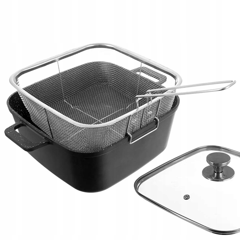Hrniec na varenie a vyprážanie s košíkom panvica