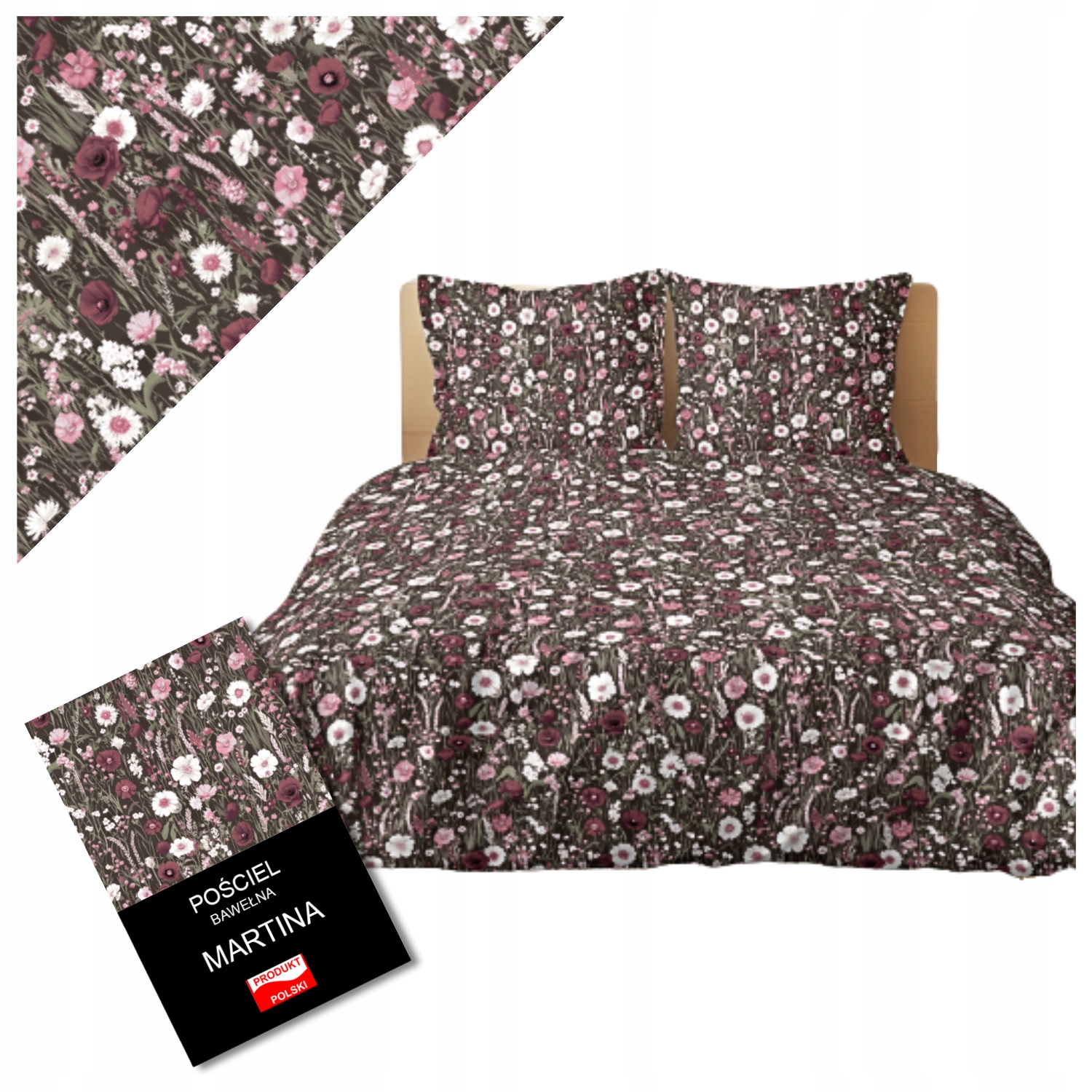 Komplet Pościeli 140x200 Bawełna 100% Naturalna na Zamek Błyskawiczny