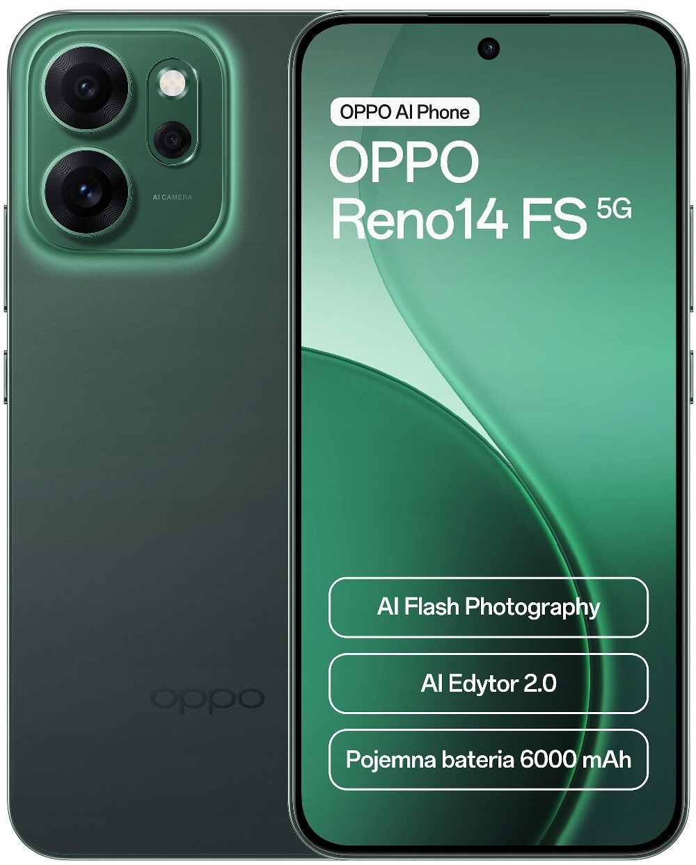 Smartfón Oppo Reno 14 Fs 5G 12/512GB Nfc Dual Sim Ai Zelený Luminous Green