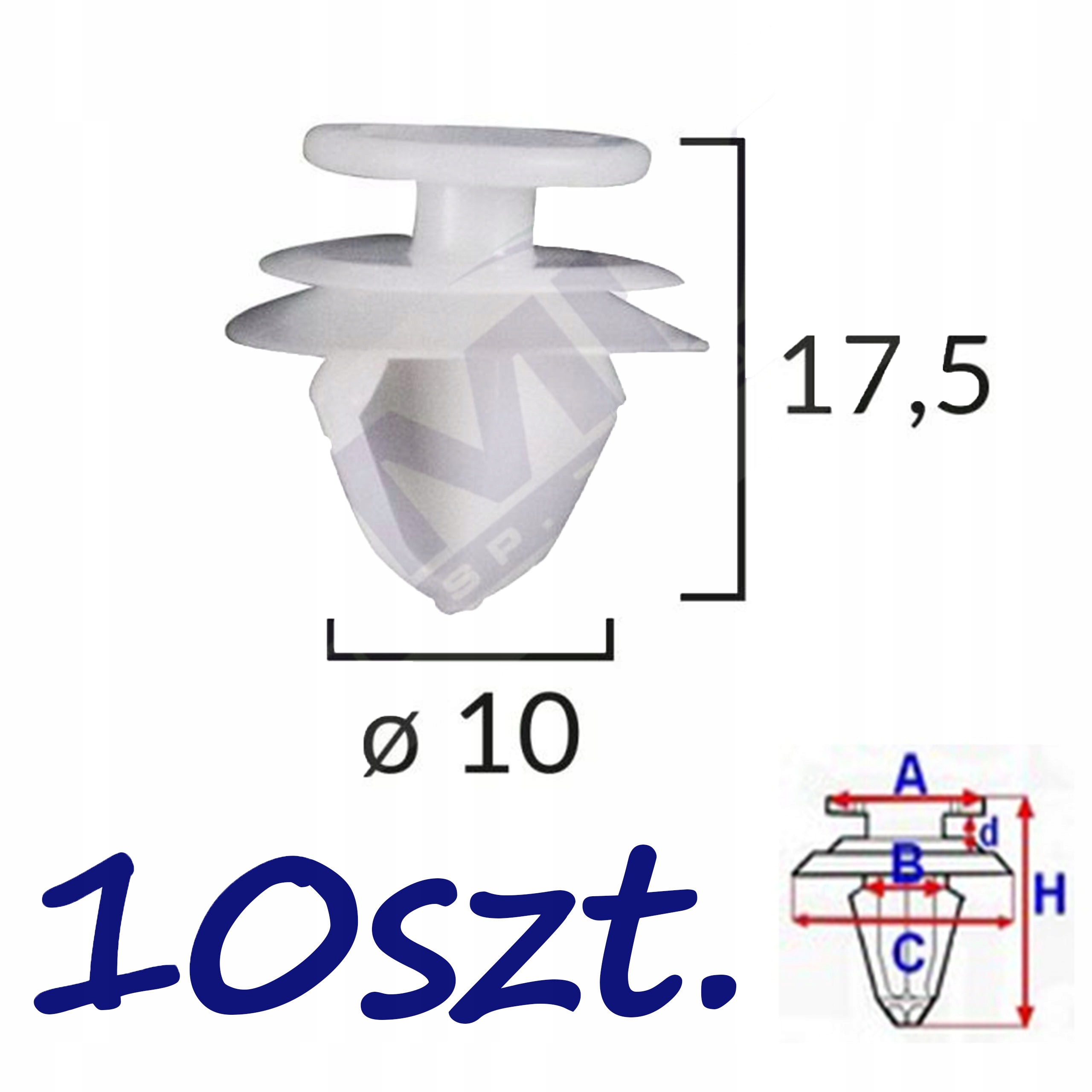 10x SPINKA spinki TAPICERKI PEUGEOT CITROEN VOLVO