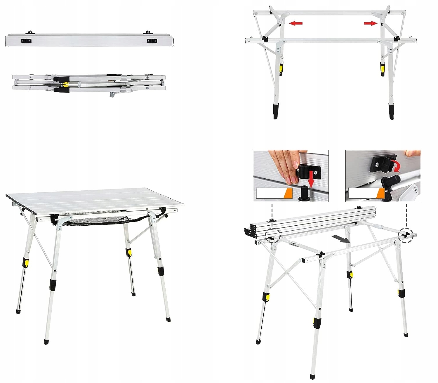 STOLIK STÓŁ KEMPINGOWY TURYSTYCZNY PRZENOŚNY ALUMINIOWY SKŁADANY 90×53 cm Kod producenta Stolik Turystyczny