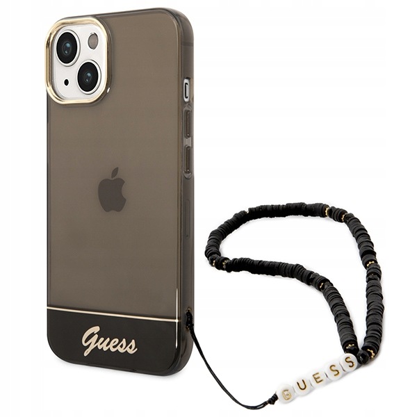 Guess Translucent Pearl Strap Etui iPhone 14 Plus (czarny)
