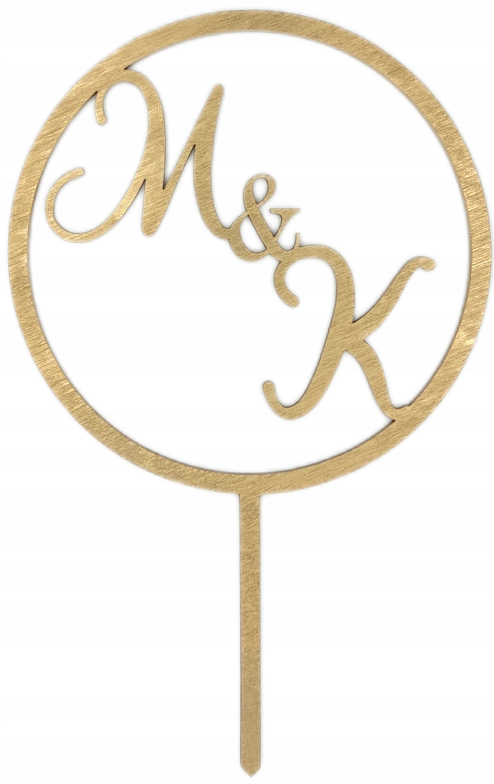 TOPPER TOPER NA TORT ZŁOTY WESELE ŚLUB INICJAŁY