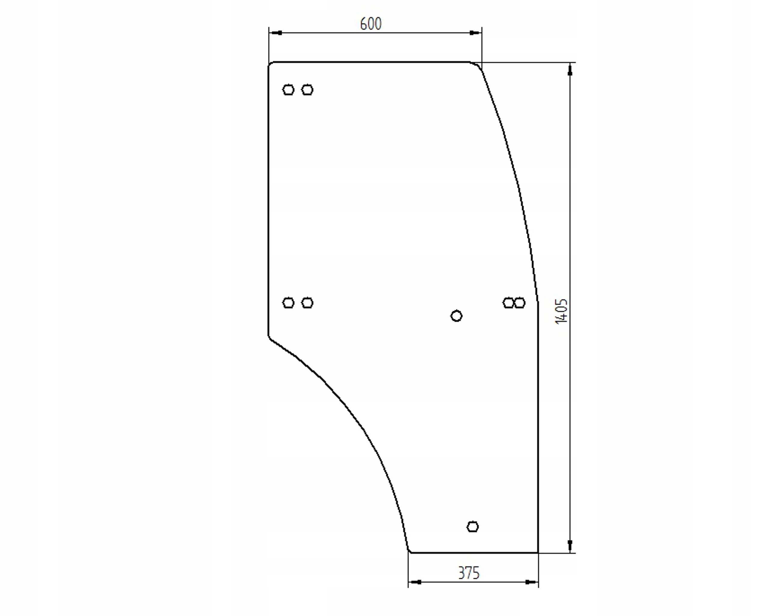 čelní sklo pro traktor John Deere dveře pravé ER200584