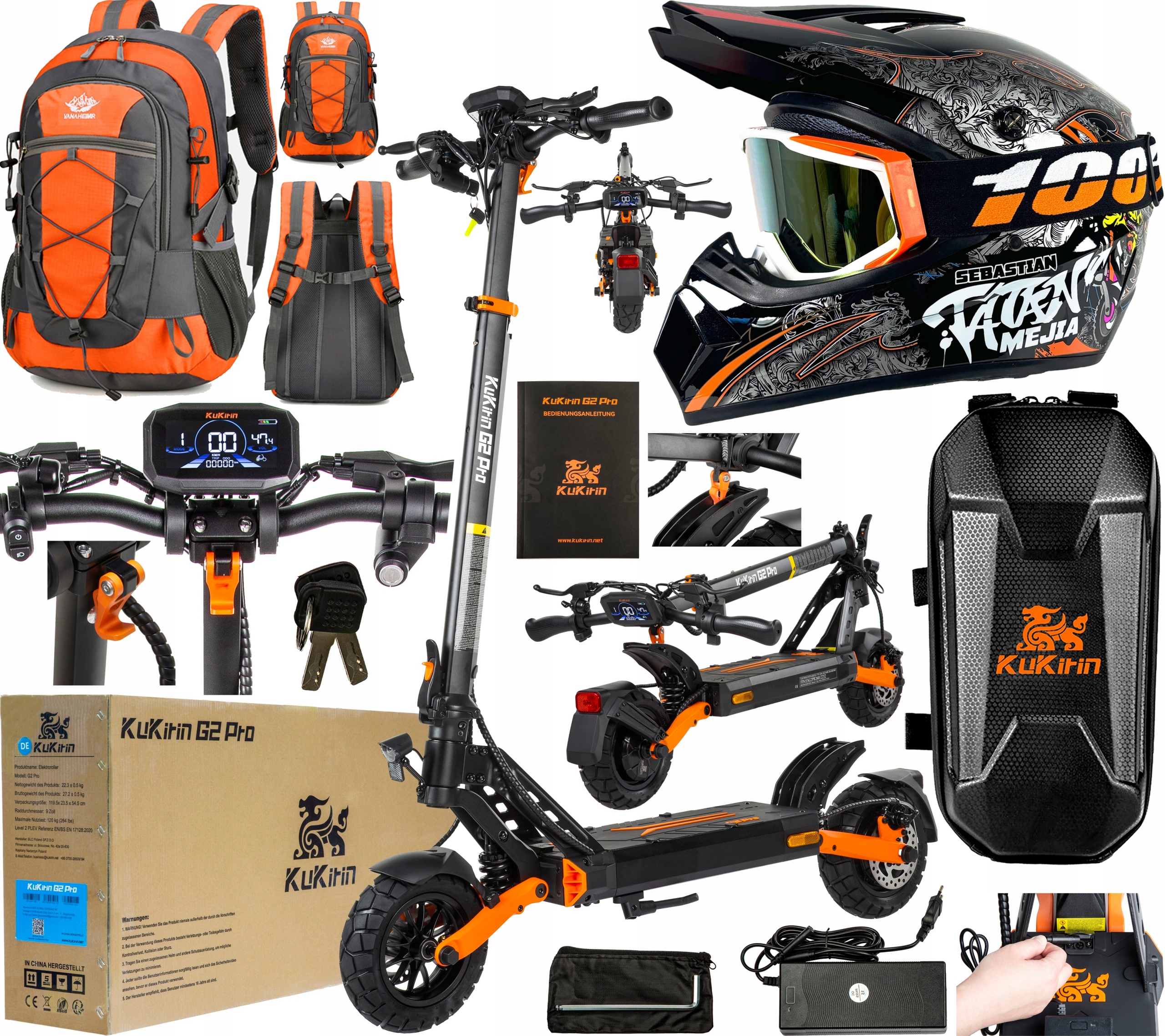 Hulajnogi elektryczne KuKirin G2 Pro-ABE 20KM/H 48V 15.6Ah 65KM 9" +Prezent