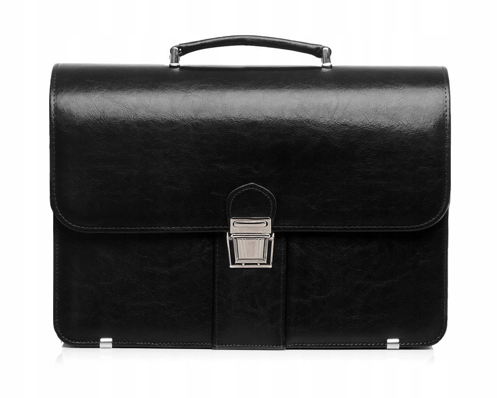 Polská Kožená Aktovka Na Dokumenty Solome Thorne Černá Neseser