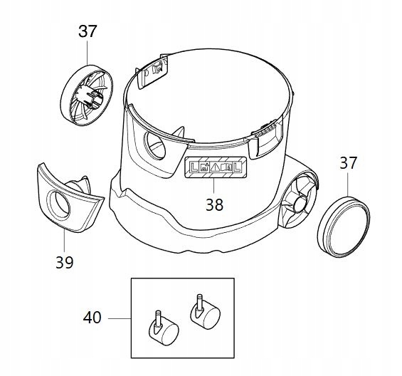 Makita Kompletní Nádrž Na Vysavač VC2512L VC2012L Originál W302002042