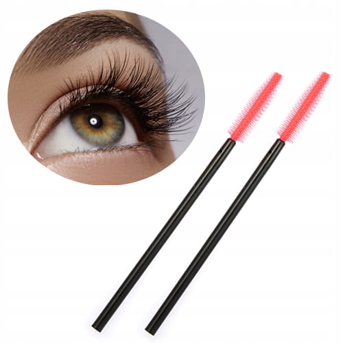 SZCZOTECZKA silikonowa do Rozczesywania RZĘS BRWI do Tuszu (50 szt.)