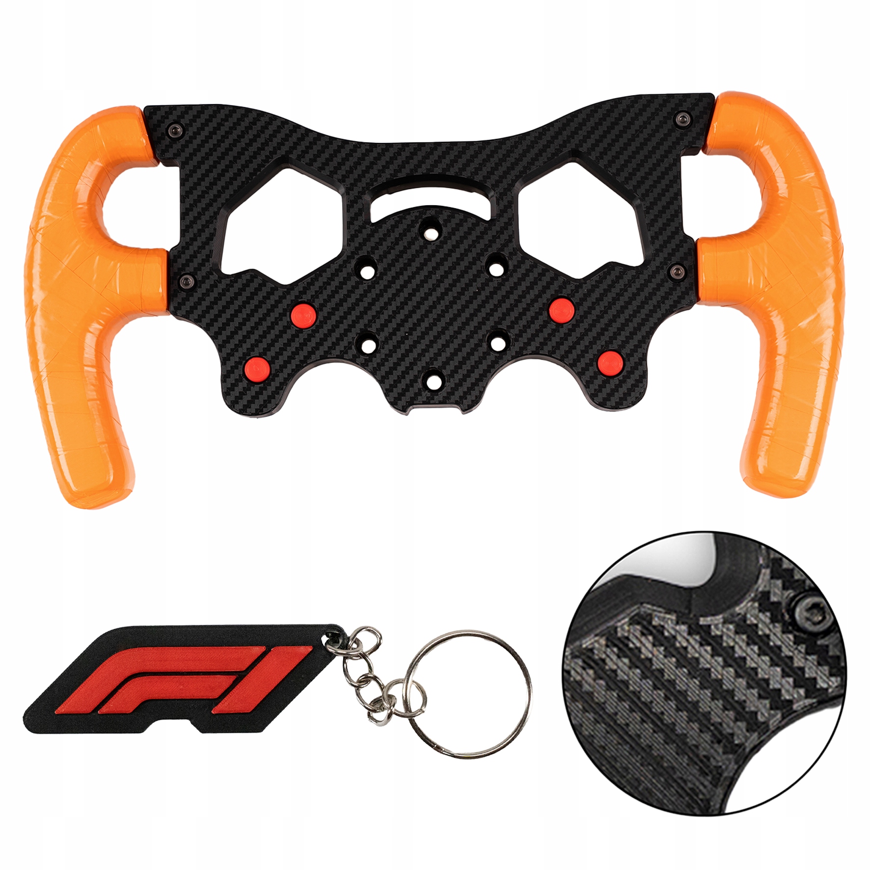 Nástavec F1 Na Volant Logitech G29 G920 G923 Hladký Oranžový Karbon